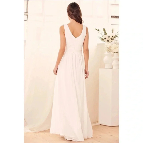 Lulus Thoughts Of Hue White Surplice Maxi Dress Size XS - Picture 2 of 10